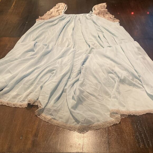 Vintage Komar Elegant Lace Trimmed Blue Nightgown Average Small - Picture 3 of 6